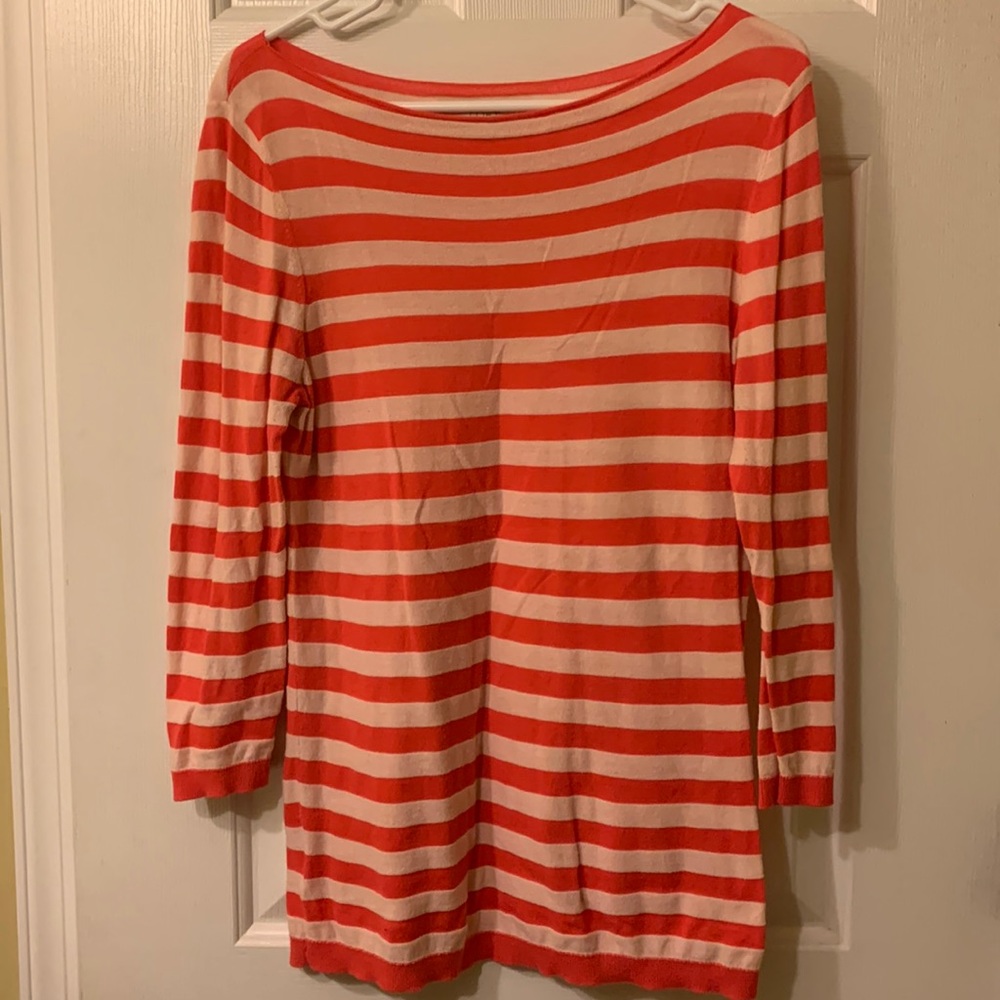 LOFT light weight pink stripped sweater, used